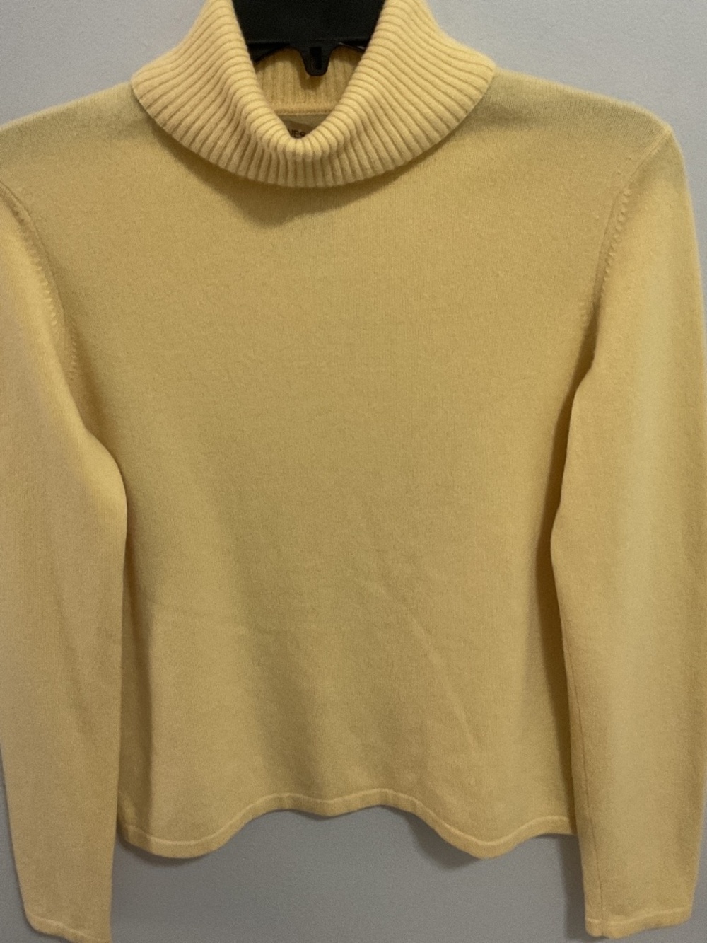 Jones New York 100% Cashmere Butter Yellow LS Turtleneck Sweater, MED